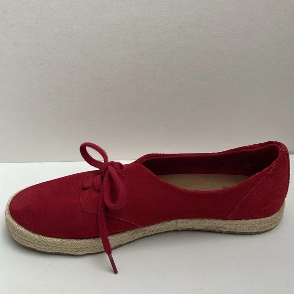 Clarks Collection Women's Red‎ Espadrille Loafers Sneakers 8